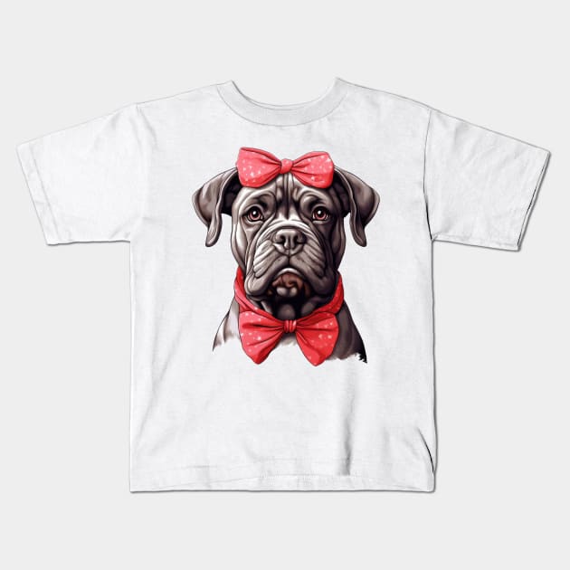 Fancy Mastiff Dog Kids T-Shirt by Chromatic Fusion Studio